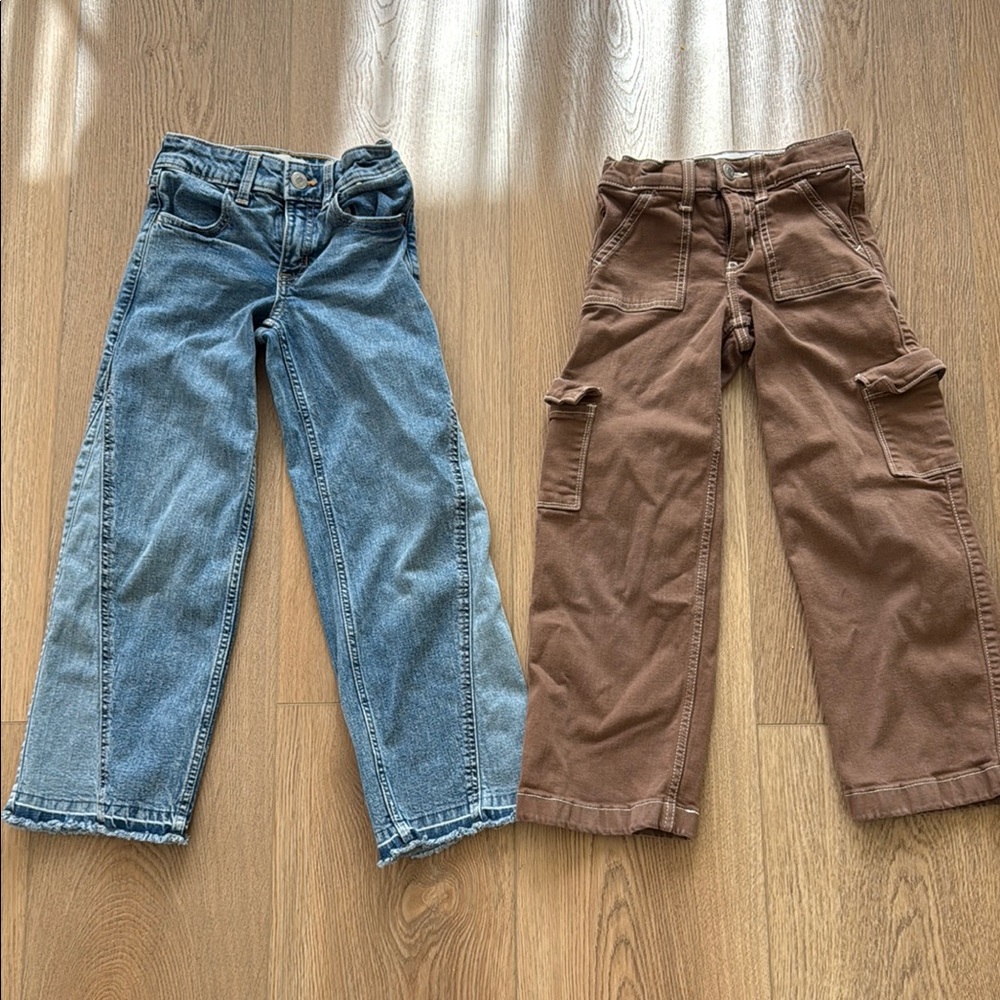 Abercrombie kids 5/6 long Kids Denim and Brown Cargo Pants Set